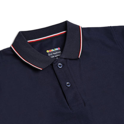 Boys Polo Solid Tshirt Polyester Blue