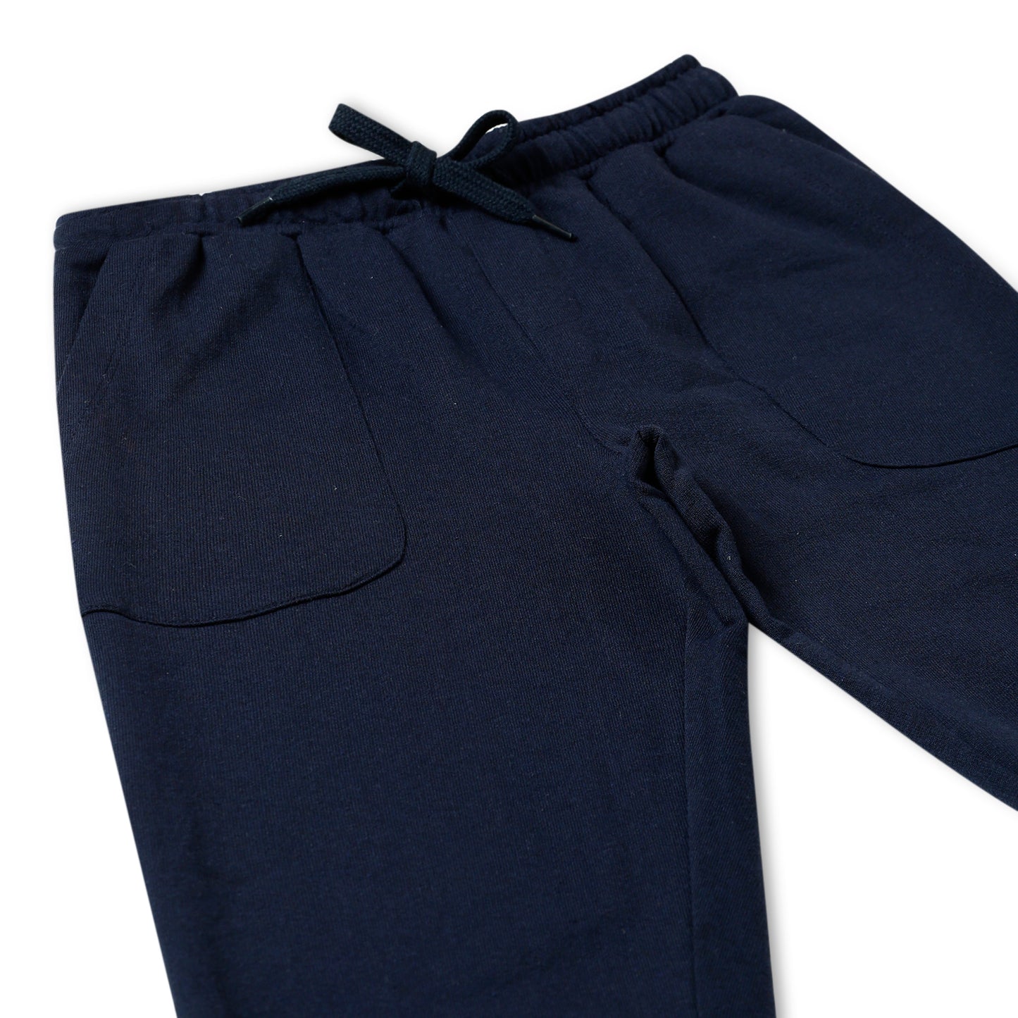 Boys Regular Fit Mid-Rise Cotton Track Pants with Stylish Pockets – Navy Blue
