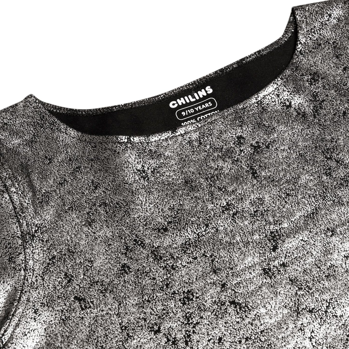 CHILINS Girls Metallic Silver Top | Stylish Party Wear Top for Kids