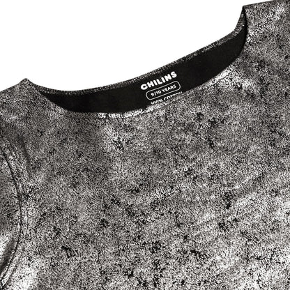 CHILINS Girls Metallic Silver Top | Stylish Party Wear Top for Kids