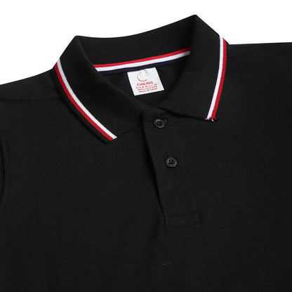 Chilins Kids Solid Polo Tshirt, Color - Black