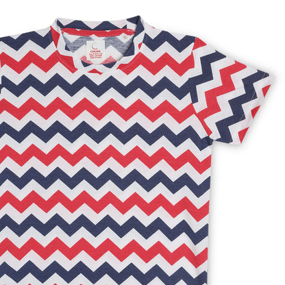 Kids Girls Regular Round Neck Cotton Fit T-Shirt Striped