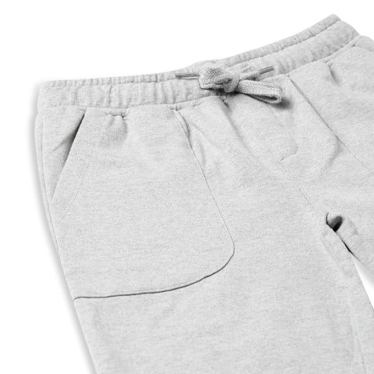 Boys Regular Fit Mid-Rise Cotton Track Pants with Stylish Pockets – Grey