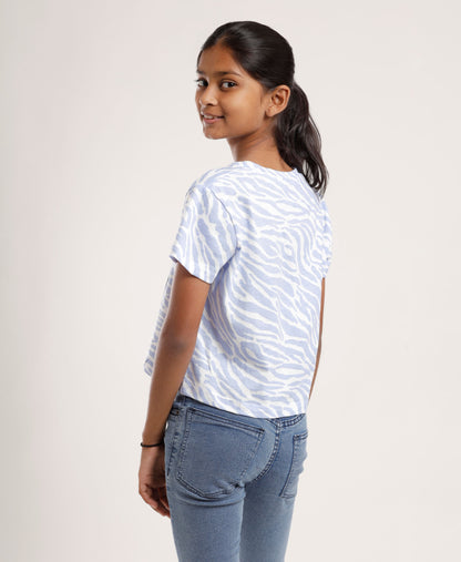 Girls’ Graphic Printed T-Shirt| Crop top | Slogan Tee | Soft Cotton Casual Top for Kids