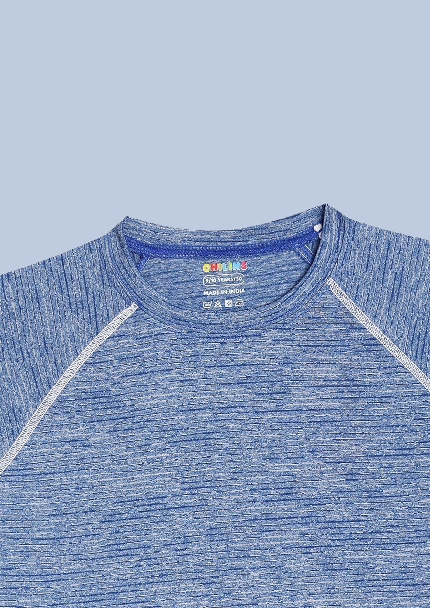 CHILINS Kids’ Blue Dry‑Fit Sports T‑Shirt – Lightweight Activewear for School & Outdoor Sports