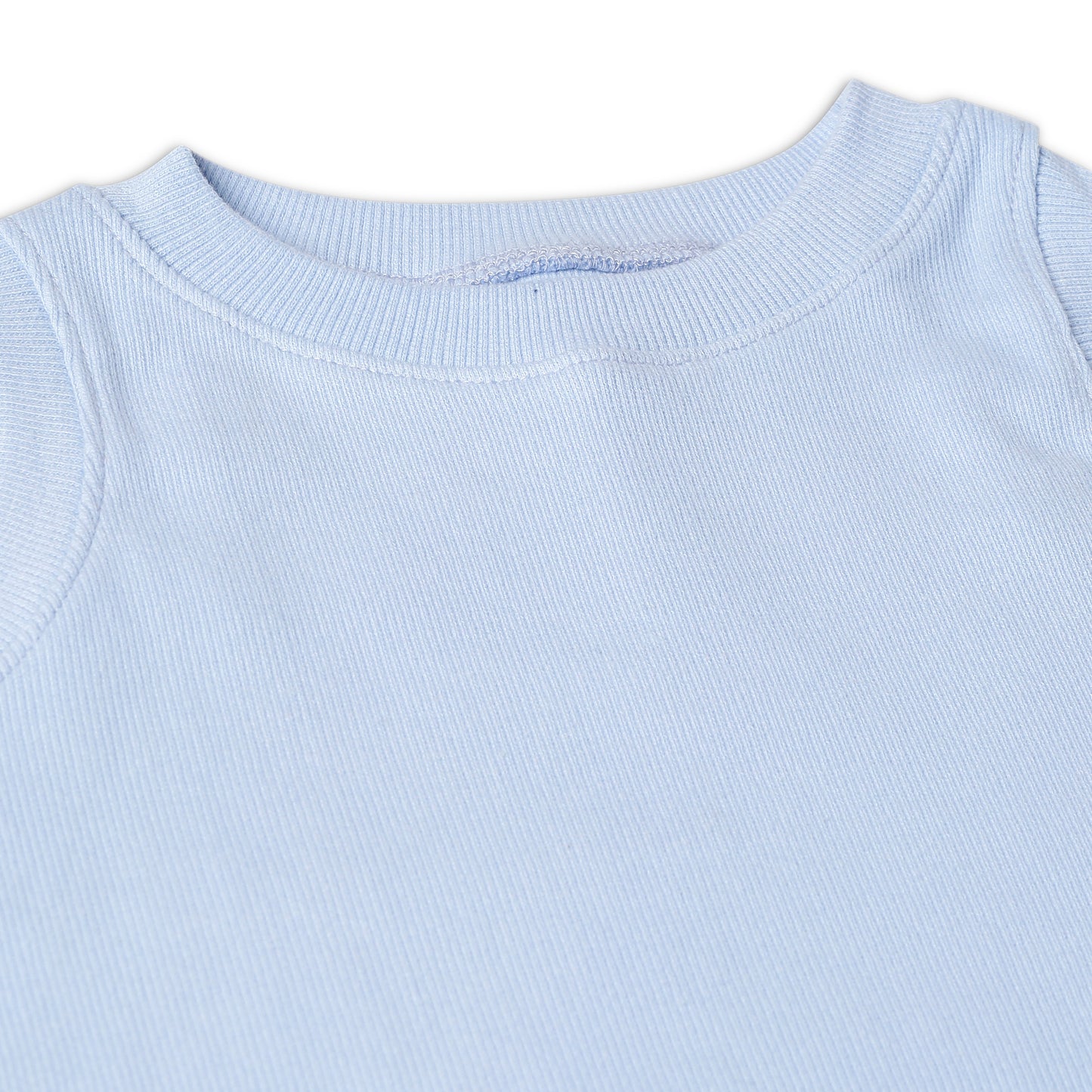 Girl's Solid Crew Neck Ribbed/Knitted Sleeveless Stretchable Slim Fit Crop Tank Top