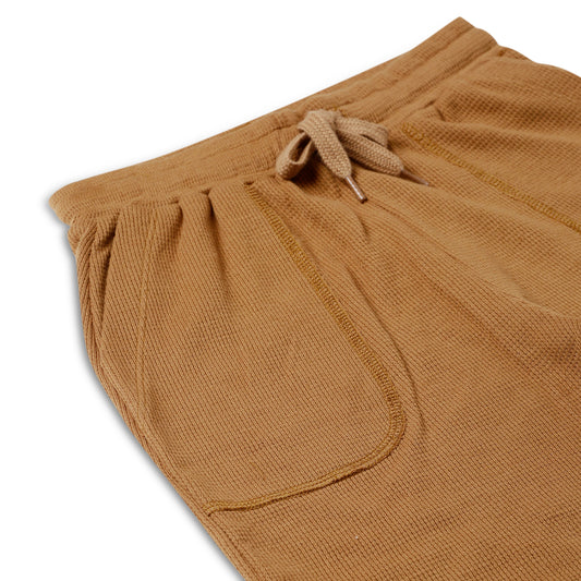 Boy's Cotton Bermuda Shorts with Trending Pocket Design – Brown