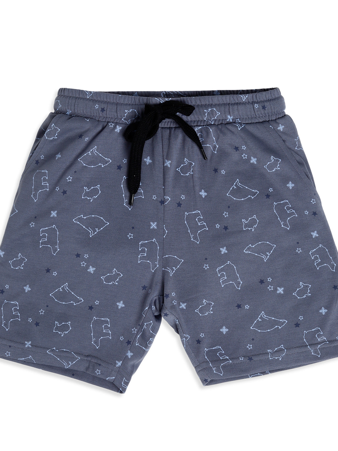 CHILINS Boys Polar Bear Print Night Suit Set | 100% Pure Cotton Half Sleeve Shirt & Shorts