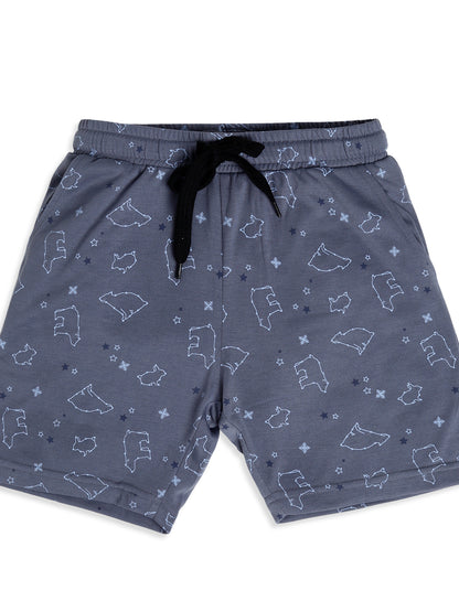 CHILINS Boys Polar Bear Print Night Suit Set | 100% Pure Cotton Half Sleeve Shirt & Shorts