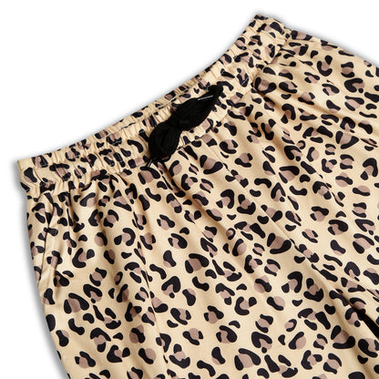 CHILINS Girls Printed Lycra Spun Palazzo | Beige Leopard Print Palazzo Pants