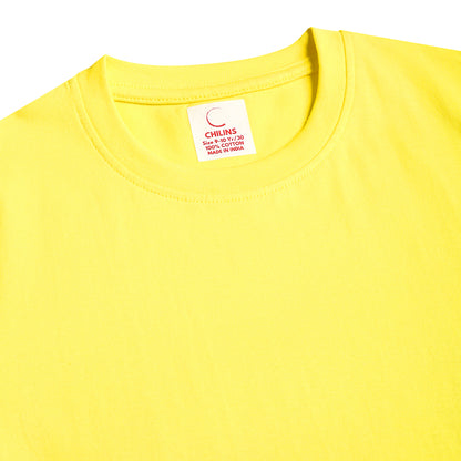 Kids Round Neck T-Shirt Half Sleeves 100% Cotton Plain Solid Color Tshirt Yellow