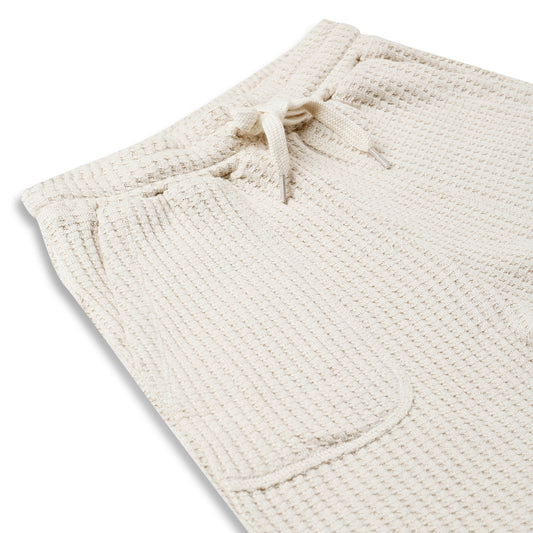 Boy's Cotton Bermuda Shorts with Trending Pocket Design – Off White