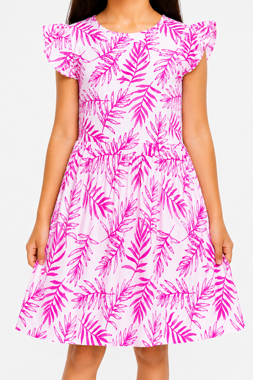 CHILINS Girls Pink Printed Fit & Flare Dress
