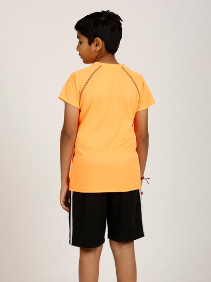 CHILINS Boys Activewear Sportswear – Dryfit Polyester, Orange, Raglan Sleeve