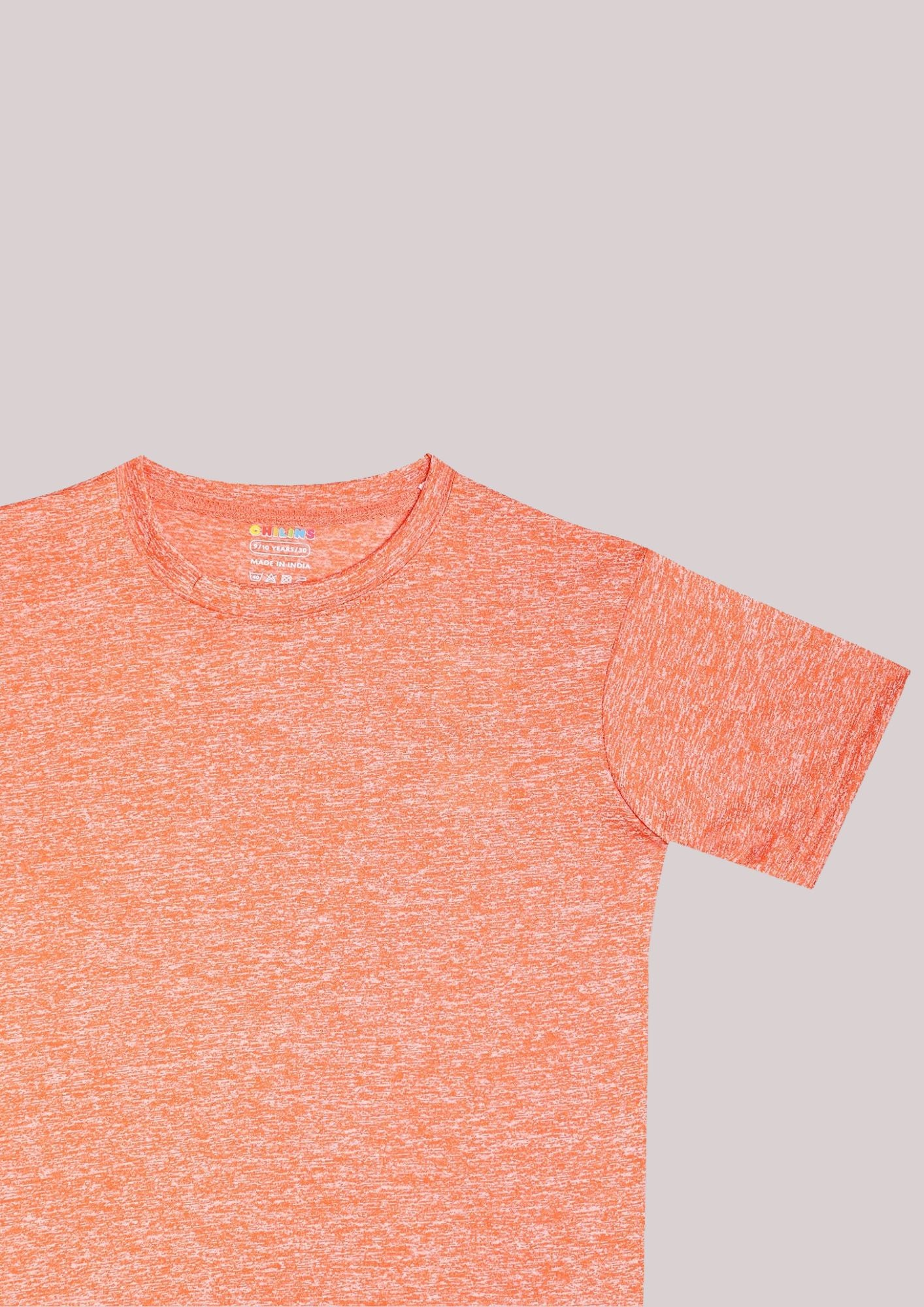 CHILINS Kids’ Orange Dry‑Fit Sports T‑Shirt – Activewear for School & Outdoor Sports