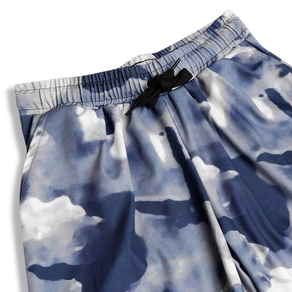 CHILINS Girls Printed Lycra Spun Palazzo | Blue Abstract Print Wide Leg Pants