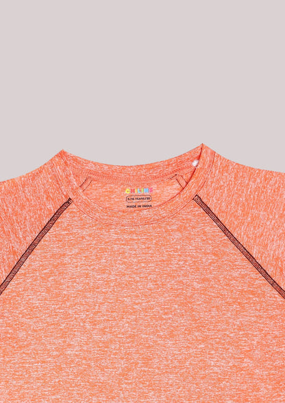 CHILINS Kids’ Orange Dry‑Fit Sports T‑Shirt – Activewear for School & Outdoor Sports