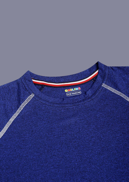 CHILINS Kids’ Blue Dry‑Fit Sports T‑Shirt – Activewear for School & Outdoor Sports