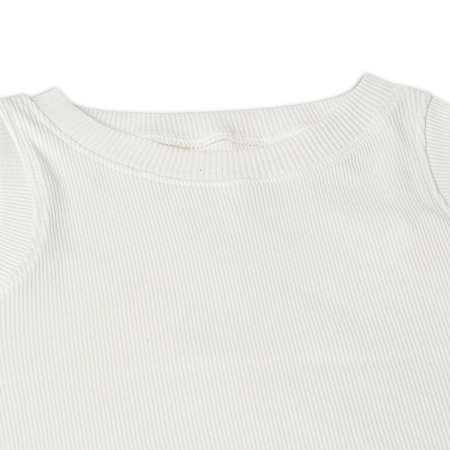 Girl's Solid Crew Neck Ribbed/Knitted Sleeveless Stretchable Slim Fit Crop Tank Top