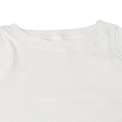 Girl's Solid Crew Neck Ribbed/Knitted Sleeveless Stretchable Slim Fit Crop Tank Top