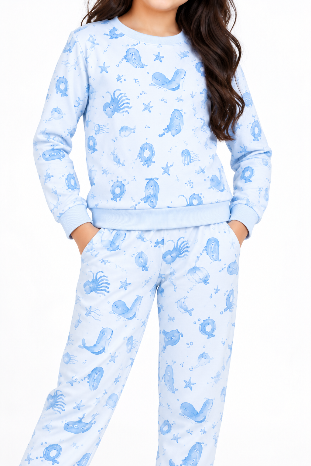 CHILINS Boys & Girls Blue Printed Co-Ord Set