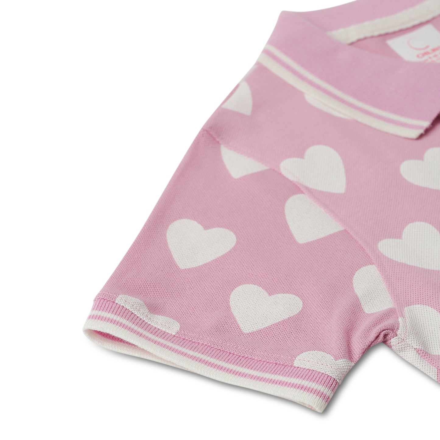 Chilins Kids Polo Tshirt, Color - Pink Heart