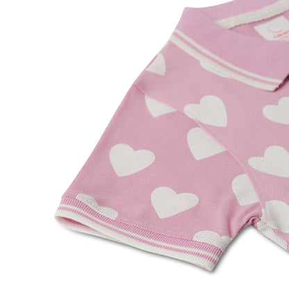 Chilins Kids Polo Tshirt, Color - Pink Heart