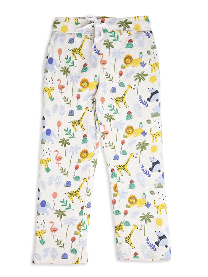 CHILINS Boys Jungle Safari Print Night Suit Set | 100% Pure Cotton Full Sleeve Shirt & Pyjama