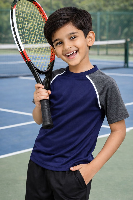 CHILINS Boys Activewear Dry-Fit Raglan Sleeve T-Shirt
