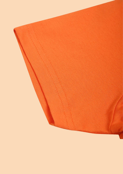CHILINS Kids’ Orange Cotton T‑Shirt – Soft Crew‑Neck Everyday Wear