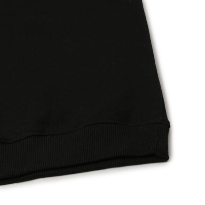 Boys Fleece Printed Round Neck Sweatshirt | Black