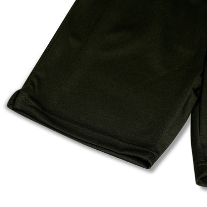 CHILINS Kids Dry Fit Sports Shorts | Dark green Activewear Shorts with Drawstring