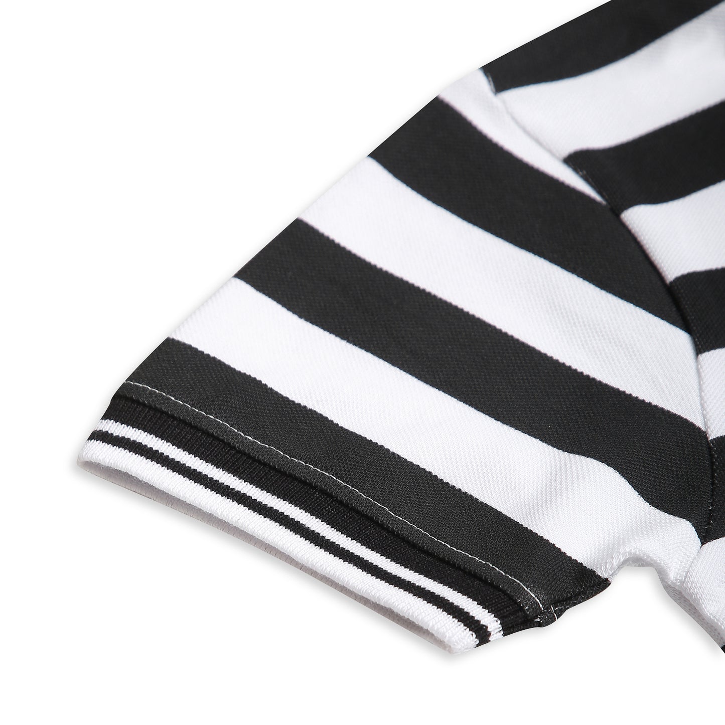Chilins Kids Striped Polo Tshirt, Color - Black
