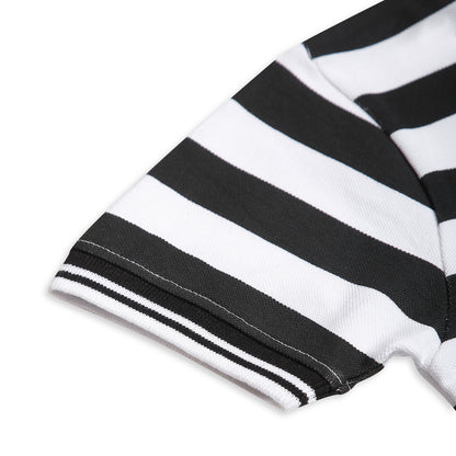 Chilins Kids Striped Polo Tshirt, Color - Black