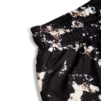 CHILINS Girls Printed Lycra Spun Palazzo | Black Abstract Print Wide Leg Pants