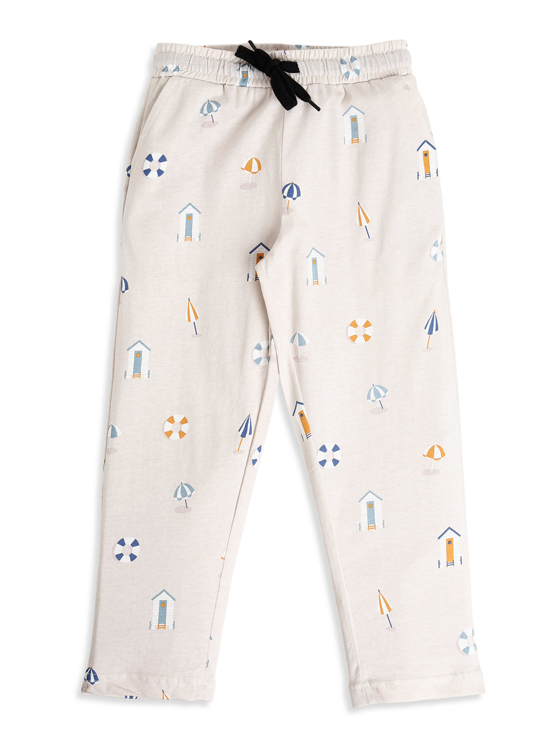 CHILINS Boys Beach Print Night Suit Set | 100% Pure Cotton Full Sleeve Shirt & Pyjama