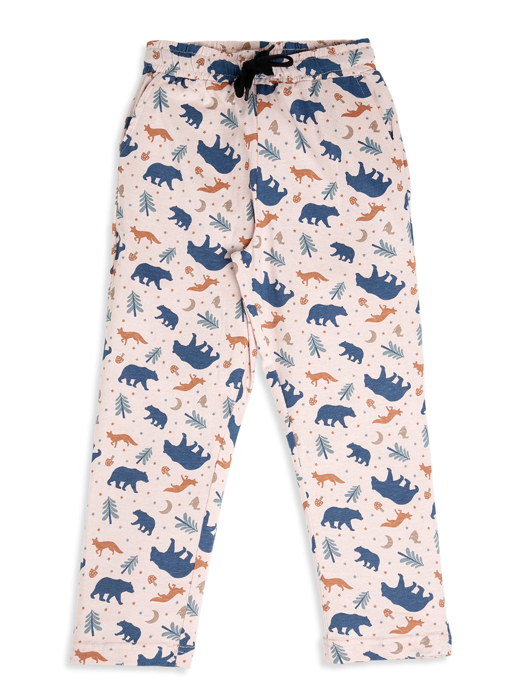 CHILINS Boys Woodland Animal Print Night Suit Set | 100% Pure Cotton Full Sleeve Shirt & Pyjama
