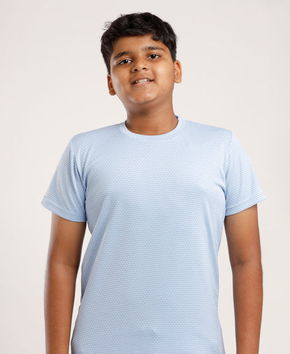 Boys' Light Blue Active Dry-Fit Sports T-Shirt