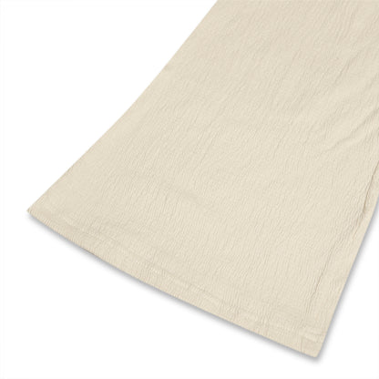 CHILINS Girls Cotton Pants | White Straight Fit Elastic Waist Pants