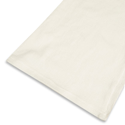 CHILINS Girls Cotton Pants | White Straight Fit Elastic Waist Pants