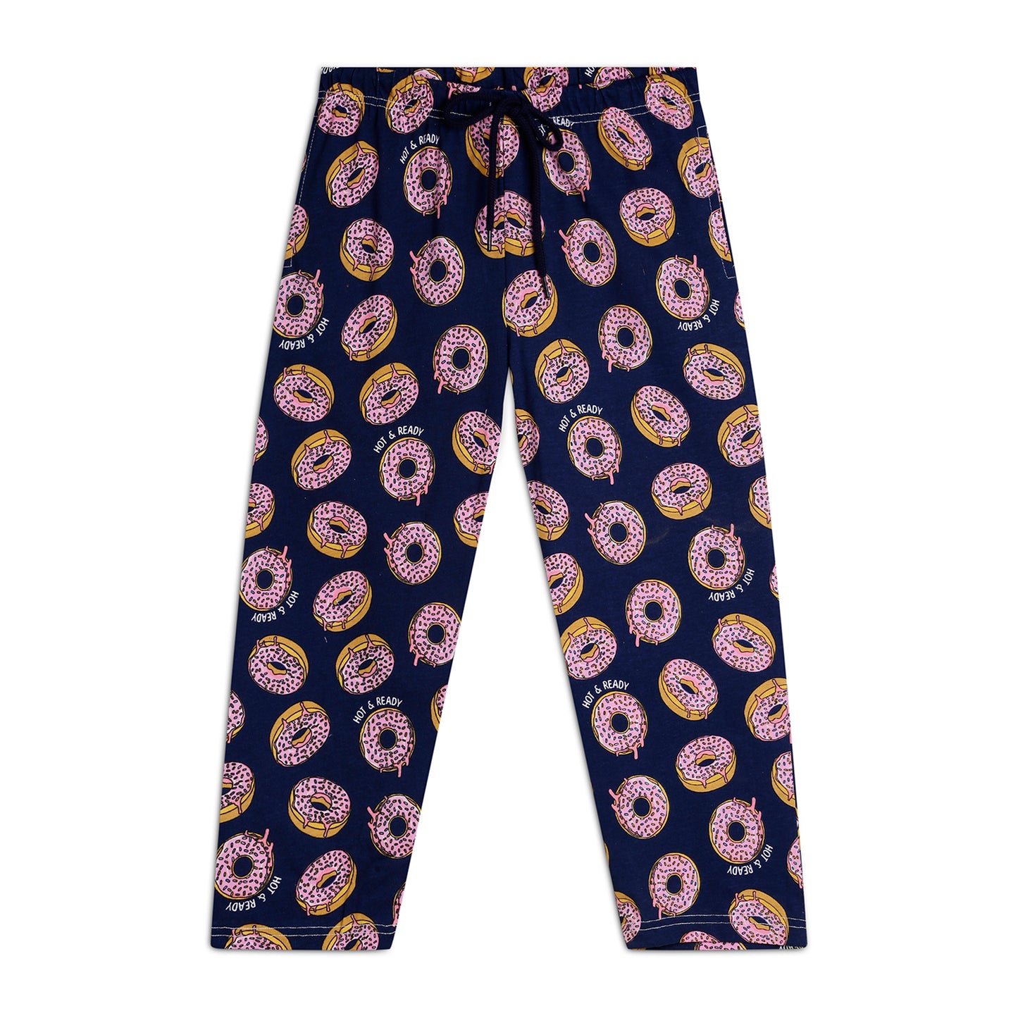 Sleepwear Set | Tshirt Pyjama Pant Set | Nightsuit Set | Girls Cotton Fabric Blue Donut