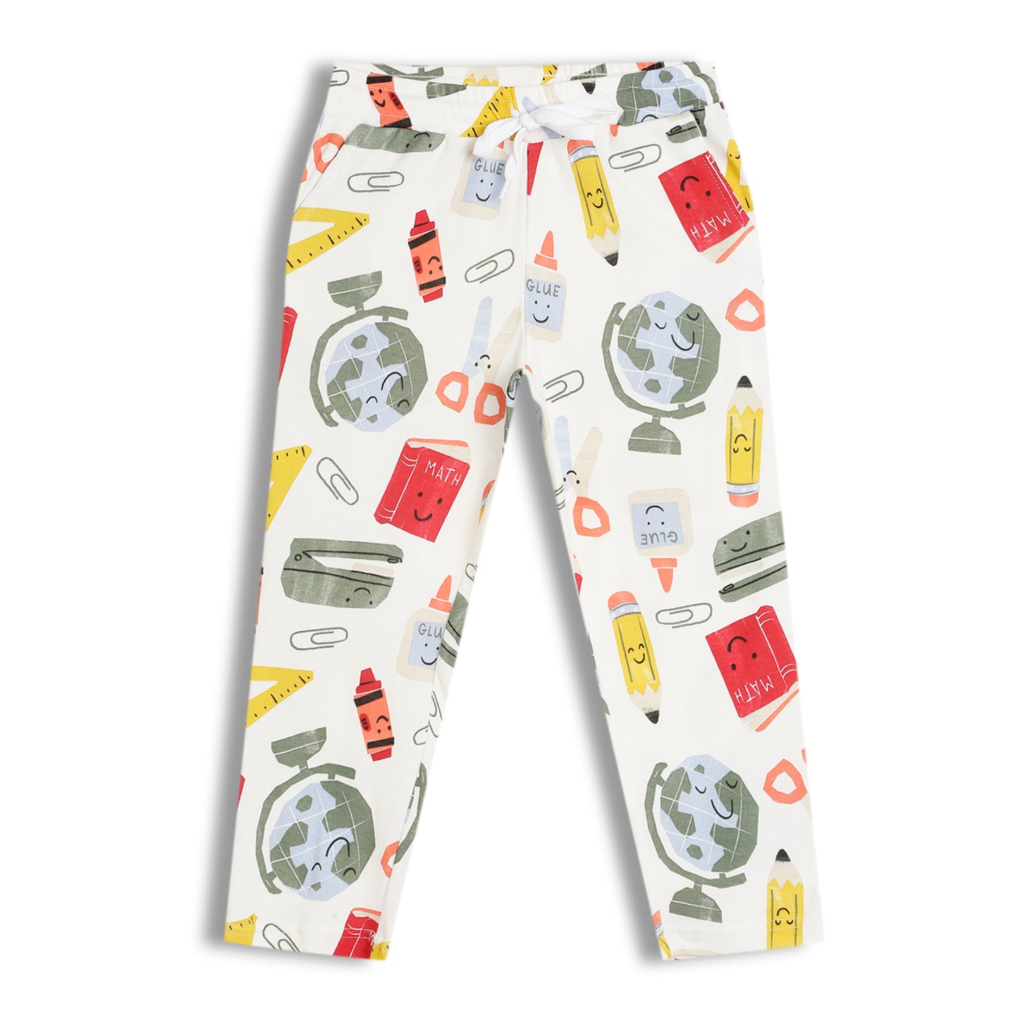 CHILINS Kids Pure Cotton Printed T-Shirt & Pyjama Set | School Theme Nightwear Set