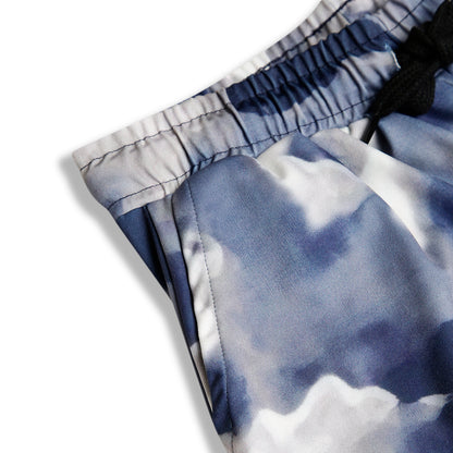 CHILINS Girls Printed Lycra Spun Palazzo | Blue Abstract Print Wide Leg Pants