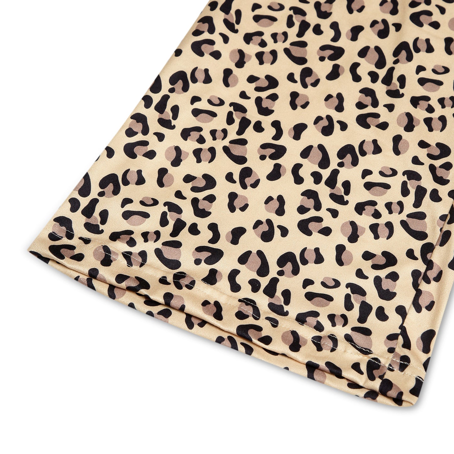 CHILINS Girls Printed Lycra Spun Palazzo | Beige Leopard Print Palazzo Pants