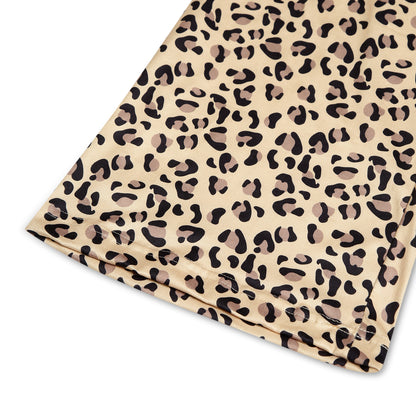 CHILINS Girls Printed Lycra Spun Palazzo | Beige Leopard Print Palazzo Pants