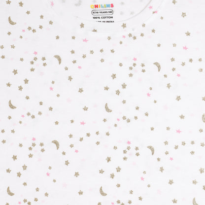 Girls Christmas Special Round Neck Cotton Tshirt