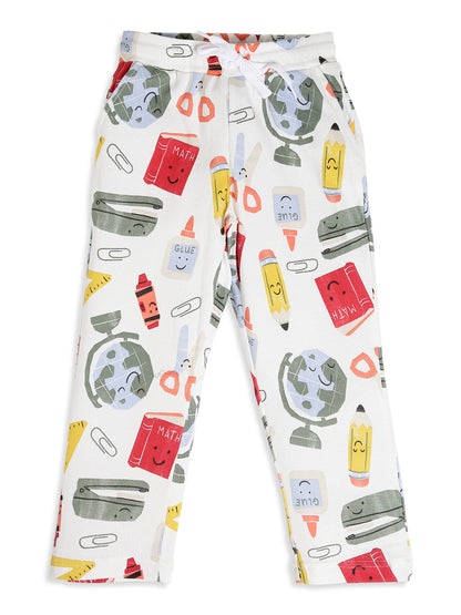 CHILINS Boys School Print Night Suit Set | 100% Pure Cotton Full Sleeve Shirt & Pyjama