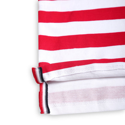 Chilins Kids Striped Polo Tshirt, Color - Red