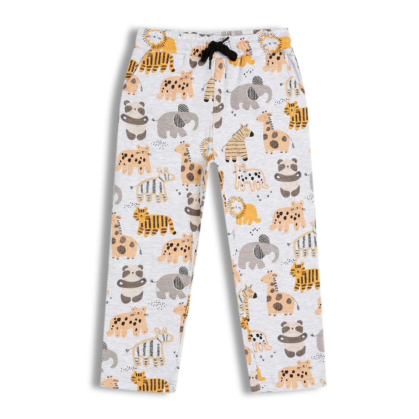 CHILINS Kids Pure Cotton Printed T-Shirt & Pyjama Set | Animal Print Nightwear Set