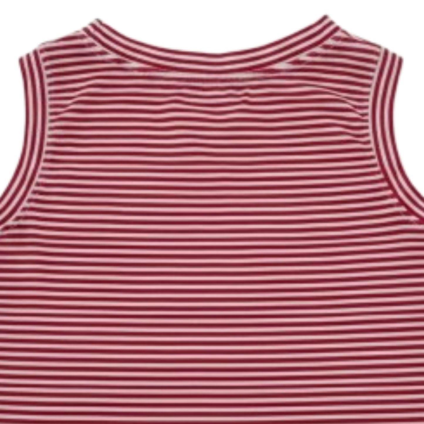 Girl's Solid Crew Neck Ribbed/Knitted Sleeveless Stretchable Slim Fit Crop Tank Top Red